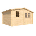 Abri de jardin en bois massif 15,8m² VALLO – madriers 28mm – Cerland