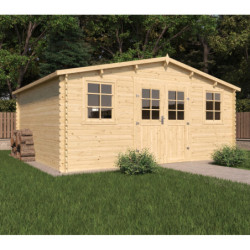 Abri de jardin en bois massif 19m² VALLO – madriers 28mm – Cerland