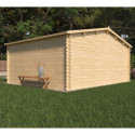 Abri de jardin en bois massif 19m² VALLO – madriers 28mm – Cerland