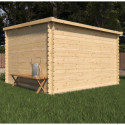 Abri de jardin en bois massif 8,8m² VALLO Modern – madriers 28mm – Cerland