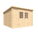 Abri de jardin en bois massif 8,8m² VALLO Modern – madriers 28mm – Cerland