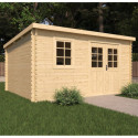 Abri de jardin en bois massif 9,9m² VALLO Modern – madriers 28mm – Cerland