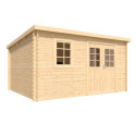 Abri de jardin en bois massif 9,9m² VALLO Modern – madriers 28mm – Cerland