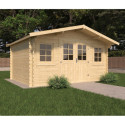 Abri de jardin en bois massif 11,8m² STELO – madriers 34mm – Cerland	