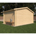 Abri de jardin en bois massif 11,8m² STELO – madriers 34mm – Cerland	