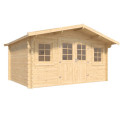 Abri de jardin en bois massif 11,8m² STELO – madriers 34mm – Cerland	