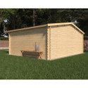 Abri de jardin en bois massif 20m² STELO – madriers 34mm – Cerland