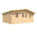 Abri de jardin en bois massif 20m² STELO – madriers 34mm – Cerland