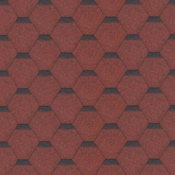 Shingles hexagonal rouge - paquets de 3m² - Timbela
