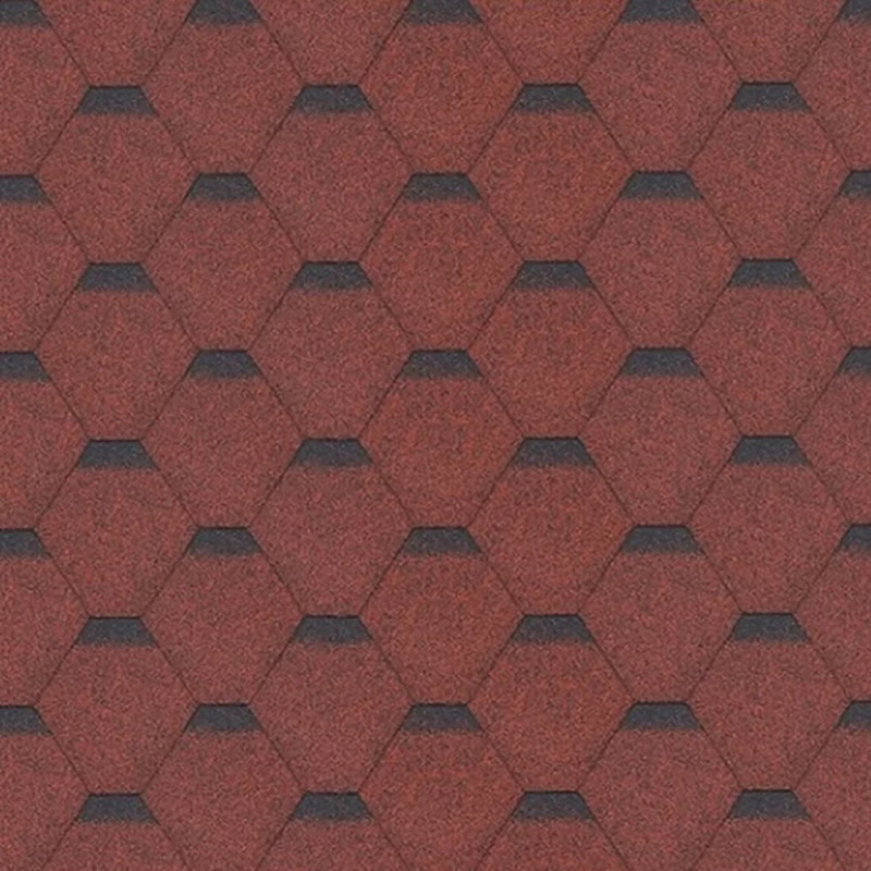 Shingles hexagonal rouge - paquets de 3m² - Timbela