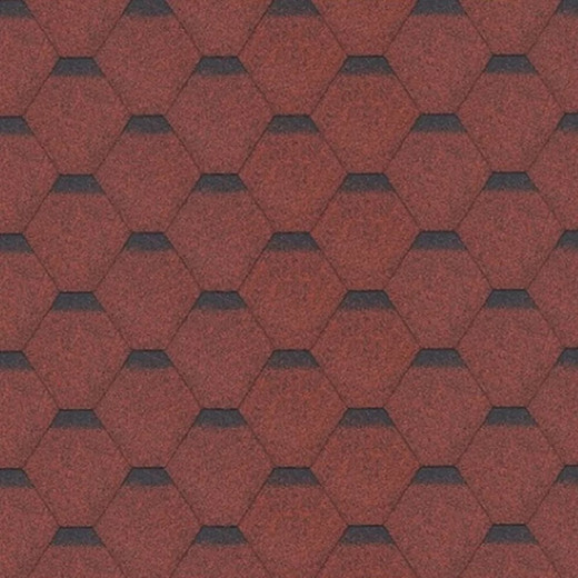 Shingles hexagonal rouge - paquets de 3m² - Timbela