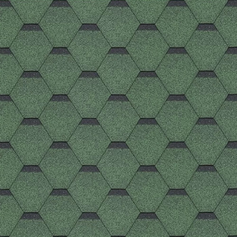 Shingles hexagonal vert - paquets de 3m² - Timbela