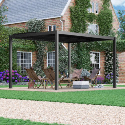 Pergola bioclimatique autoportante en aluminium 8610C anthracite 3x4m - X-METAL