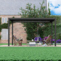 Pergola bioclimatique autoportante en aluminium 8610C anthracite 3x4m - X-METAL