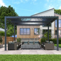 Pergola bioclimatique autoportante en aluminium 8610C anthracite 3x4m - X-METAL