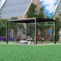 Pergola bioclimatique autoportante en aluminium 8610C anthracite 3x4m - X-METAL