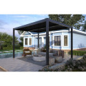 Pergola bioclimatique autoportante en aluminium anthracite 3x3m - X-METAL