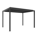Pergola bioclimatique autoportante en aluminium anthracite 3x3m - X-METAL