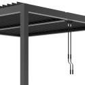 Pergola bioclimatique autoportante en aluminium anthracite 3x3m - X-METAL