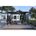 Pergola bioclimatique autoportante en aluminium anthracite 4x3m - X-METAL