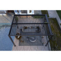 Pergola bioclimatique autoportante en aluminium anthracite 4x3m - X-METAL