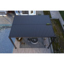 Pergola bioclimatique autoportante en aluminium anthracite 4x3m - X-METAL