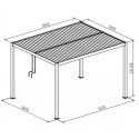 Pergola bioclimatique autoportante en aluminium anthracite 4x3m - X-METAL