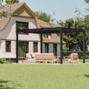 Pergola bioclimatique autoportante en aluminium lames doubles anthracite 4x3m - X-METAL