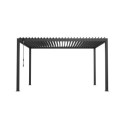 Pergola bioclimatique autoportante en aluminium lames doubles anthracite 4x3m - X-METAL