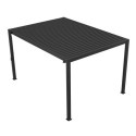 Pergola bioclimatique autoportante en aluminium lames doubles anthracite 4x3m - X-METAL