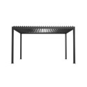 Pergola bioclimatique autoportante motorisée en aluminium lames doubles anthracite 4x3m - X-METAL