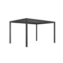 Pergola bioclimatique autoportante motorisée en aluminium lames doubles anthracite 4x3m - X-METAL