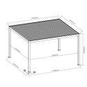 Pergola bioclimatique autoportante motorisée en aluminium lames doubles anthracite 4x3m - X-METAL