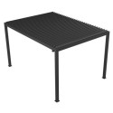 Pergola bioclimatique autoportante motorisée en aluminium lames doubles anthracite 4x3m - X-METAL
