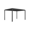 Pergola bioclimatique autoportante motorisée en aluminium lames doubles anthracite 4x3m - X-METAL