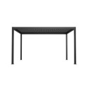 Pergola bioclimatique autoportante motorisée en aluminium lames doubles anthracite 4x3m - X-METAL