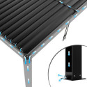 Pergola bioclimatique autoportante motorisée en aluminium lames doubles anthracite 4x3m - X-METAL