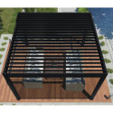 Pergola bioclimatique DELUXE en aluminium 4x4m - X-METAL