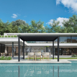 Pergola bioclimatique DELUXE en aluminium 3,5x5m - X-METAL