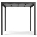 Pergola autoportante à toile rétractable motorisée en aluminium anthracite 3x3m - X-METAL