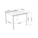 Pergola autoportante à toile rétractable motorisée en aluminium anthracite 3x3m - X-METAL