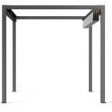 Pergola autoportante à toile rétractable motorisée en aluminium anthracite 3x3m - X-METAL