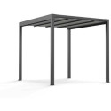 Pergola autoportante à toile rétractable motorisée en aluminium anthracite 3x3m - X-METAL
