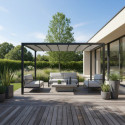 Pergola autoportante à toile rétractable motorisée en aluminium anthracite 3x4m - X-METAL