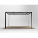 Pergola autoportante à toile rétractable motorisée en aluminium anthracite 3x4m - X-METAL