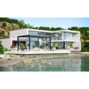 Pergola autoportante à toile rétractable motorisée en aluminium anthracite 3x4m - X-METAL