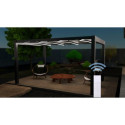 Pergola autoportante à toile rétractable motorisée en aluminium anthracite 3x4m - X-METAL