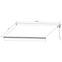 Store banne manuel 395x300cm DECO toile polyester grise - X-METAL