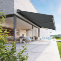 Store banne motorisé 300x250cm LEDY anthracite toile polyester anthracite - X-METAL