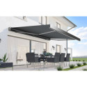 Store banne motorisé 300x250cm LEDY anthracite toile polyester anthracite - X-METAL